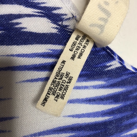 Michael Stars Versatile Ruana Cover-Up Shawl in Blue White OS - Picture 5 of 6